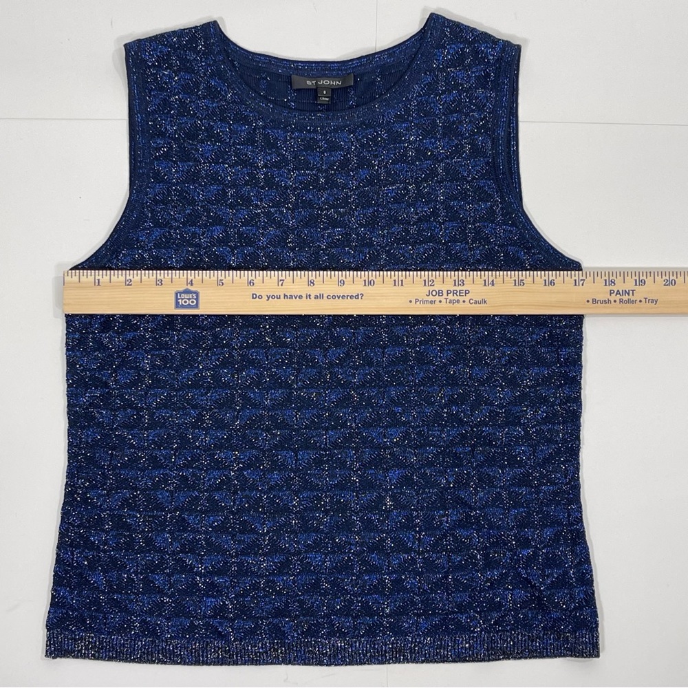 St. John Metallic Diamond Lace Knit Cardigan and Tank Top Set… - Picture 11 of 16